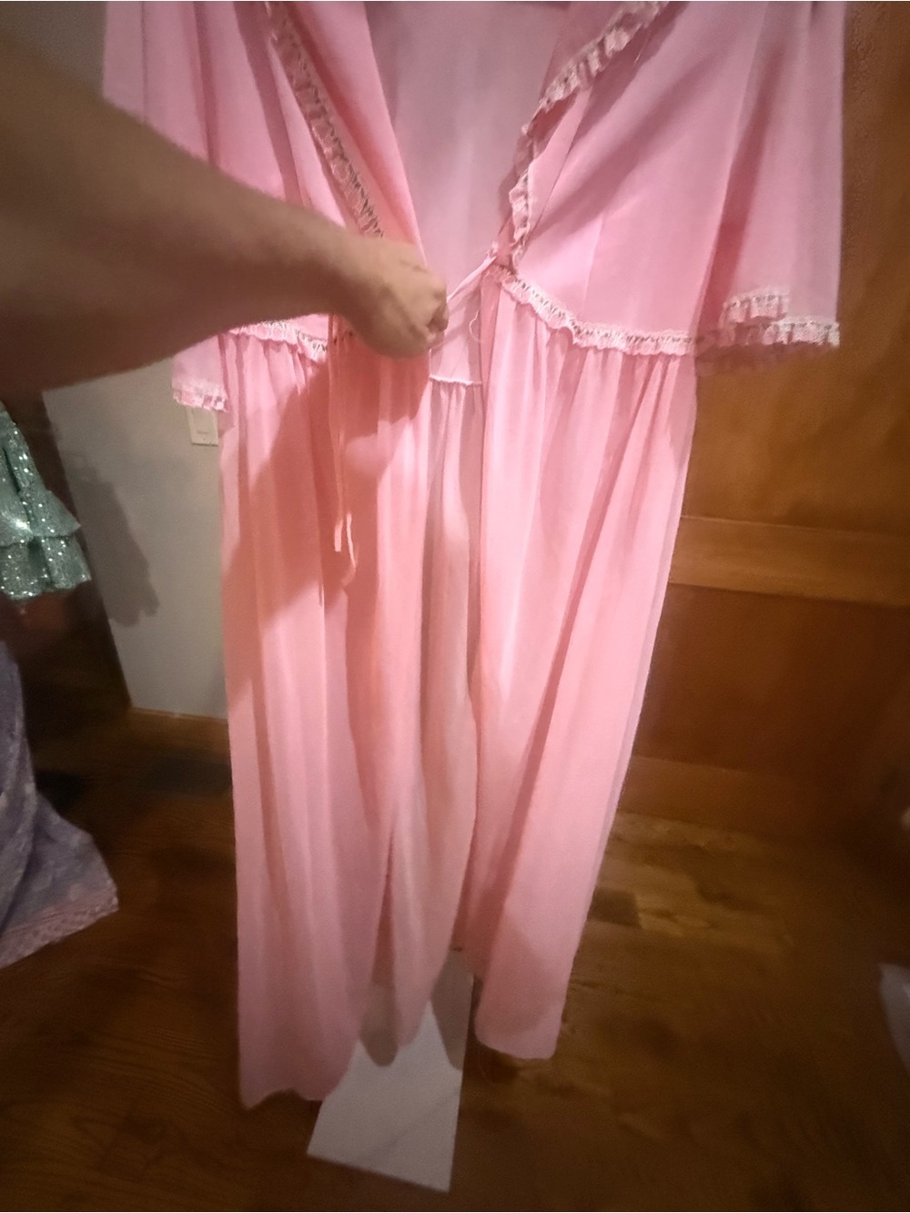 Vintage duster robe pink ties maxi - Picture 9 of 9